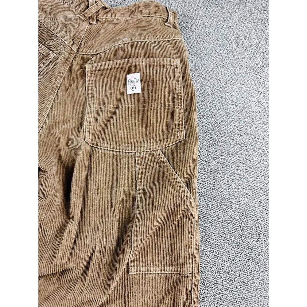 Vintage Gasoline Industrial Pants Women 14 Brown Corduroy Carpenter Hong Kong 90